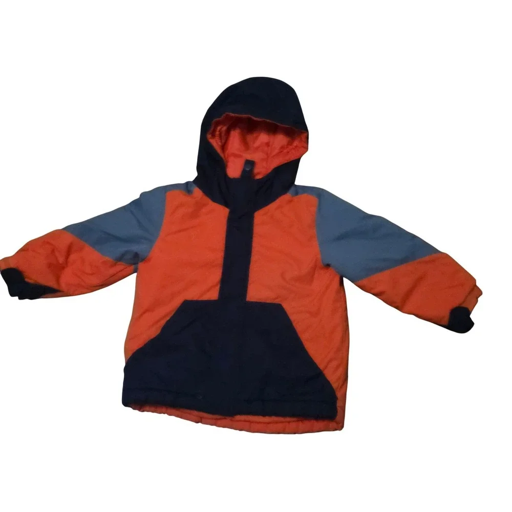 Est 1989 Place Boys Orange Grey‎ Hooded Winter Ski Snow Jacket Size 3T